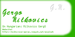 gergo milkovics business card